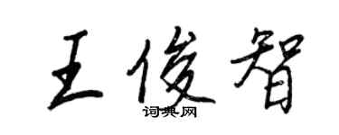 王正良王俊智行书个性签名怎么写