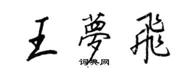 王正良王梦飞行书个性签名怎么写