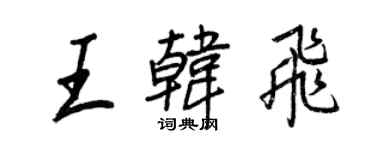 王正良王韩飞行书个性签名怎么写
