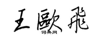 王正良王欧飞行书个性签名怎么写