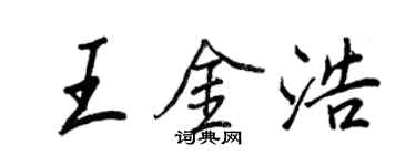 王正良王金浩行书个性签名怎么写