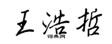 王正良王浩哲行书个性签名怎么写