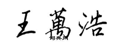 王正良王万浩行书个性签名怎么写