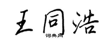 王正良王同浩行书个性签名怎么写