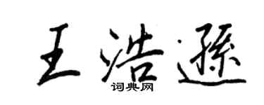王正良王浩逊行书个性签名怎么写