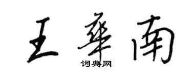 王正良王华南行书个性签名怎么写