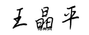 王正良王晶平行书个性签名怎么写