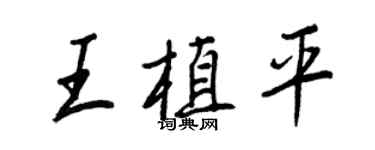 王正良王植平行书个性签名怎么写
