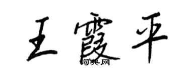 王正良王霞平行书个性签名怎么写