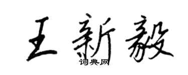 王正良王新毅行书个性签名怎么写