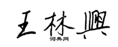王正良王林兴行书个性签名怎么写