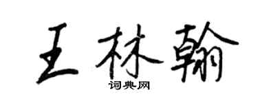 王正良王林翰行书个性签名怎么写