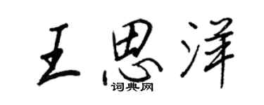 王正良王思洋行书个性签名怎么写