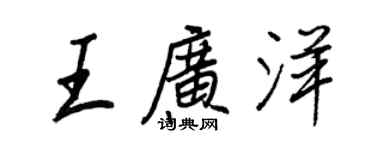 王正良王广洋行书个性签名怎么写