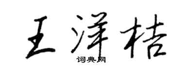 王正良王洋桔行书个性签名怎么写