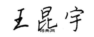 王正良王昆宇行书个性签名怎么写