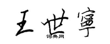 王正良王世宁行书个性签名怎么写