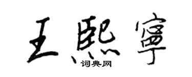 王正良王熙宁行书个性签名怎么写