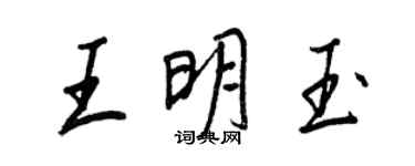 王正良王明玉行书个性签名怎么写