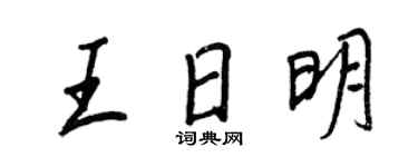 王正良王日明行书个性签名怎么写