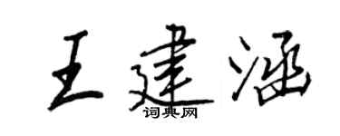 王正良王建涵行书个性签名怎么写