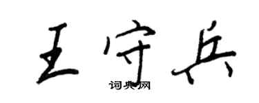 王正良王守兵行书个性签名怎么写