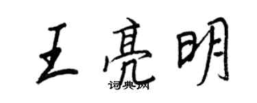王正良王亮明行书个性签名怎么写
