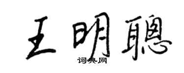 王正良王明聪行书个性签名怎么写