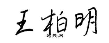 王正良王柏明行书个性签名怎么写