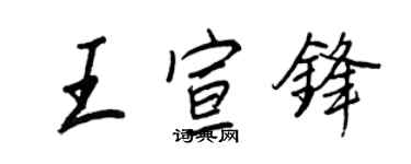 王正良王宣锋行书个性签名怎么写
