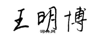 王正良王明博行书个性签名怎么写