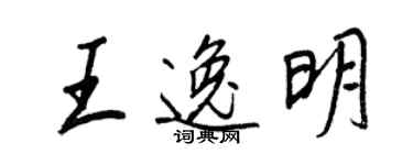 王正良王逸明行书个性签名怎么写