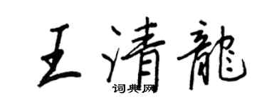 王正良王清龙行书个性签名怎么写