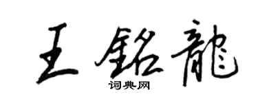 王正良王铭龙行书个性签名怎么写