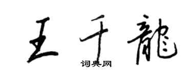 王正良王千龙行书个性签名怎么写