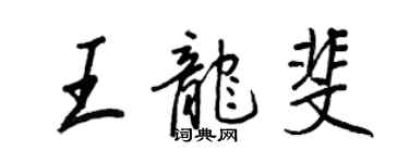 王正良王龙斐行书个性签名怎么写