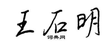 王正良王石明行书个性签名怎么写