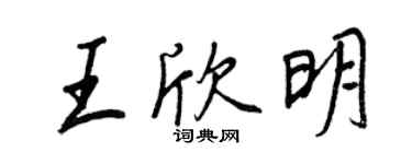 王正良王欣明行书个性签名怎么写