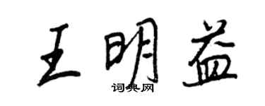 王正良王明益行书个性签名怎么写