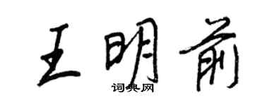 王正良王明前行书个性签名怎么写