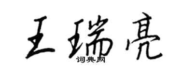 王正良王瑞亮行书个性签名怎么写
