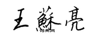 王正良王苏亮行书个性签名怎么写