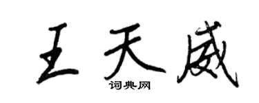 王正良王天威行书个性签名怎么写