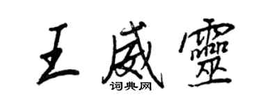 王正良王威灵行书个性签名怎么写