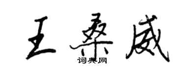 王正良王桑威行书个性签名怎么写