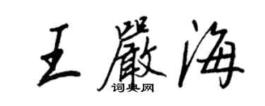 王正良王严海行书个性签名怎么写