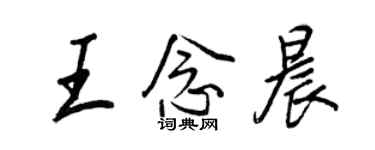 王正良王念晨行书个性签名怎么写
