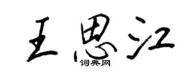 王正良王思江行书个性签名怎么写