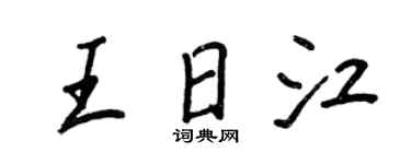 王正良王日江行书个性签名怎么写