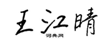 王正良王江晴行书个性签名怎么写